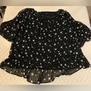 Massini Black Star Pattern Blouse